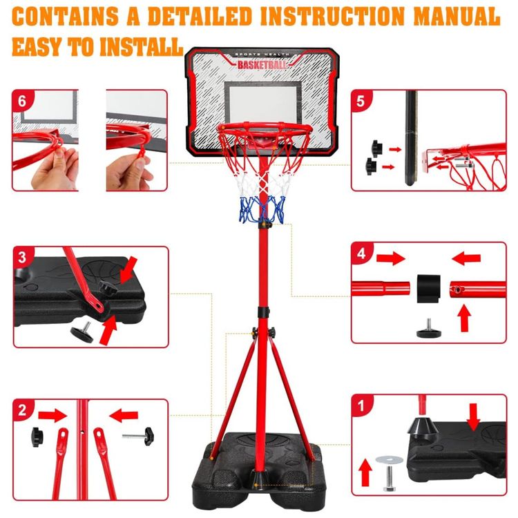 Cesta-de-Basquete-com-3-Bolas-e-Altura-Ajustavel-de-1-Metro-Imagem-4