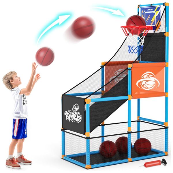 Jogo-de-Basquete-Arcade-Infantil-com-4-Bolas-Altura-Imagem-0