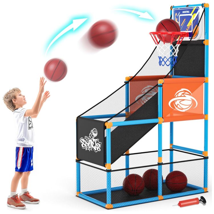 Jogo-de-Basquete-Arcade-Infantil-com-4-Bolas-Altura-Imagem-0