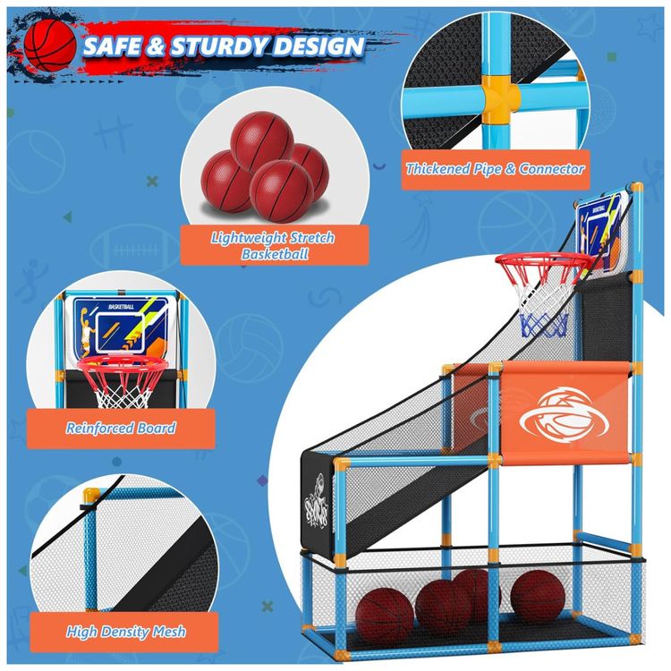Jogo-de-Basquete-Arcade-Infantil-com-4-Bolas-Altura-Imagem-1