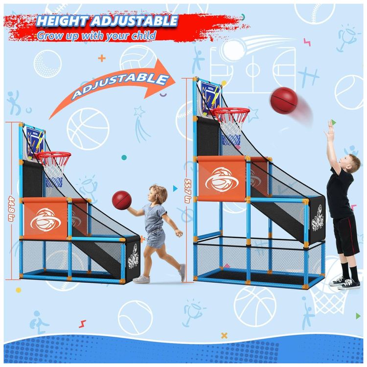 Jogo-de-Basquete-Arcade-Infantil-com-4-Bolas-Altura-Imagem-2