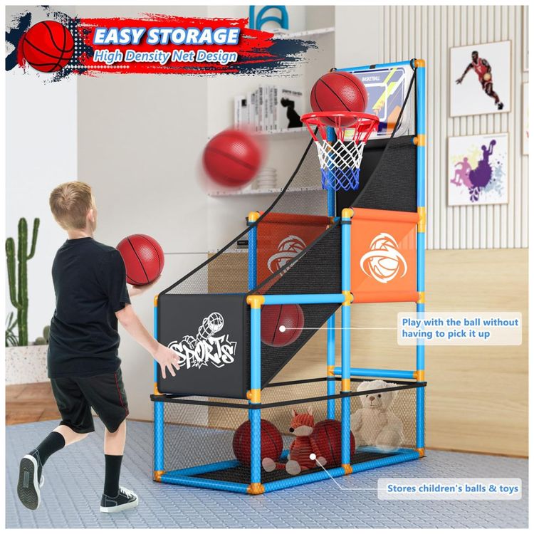 Jogo-de-Basquete-Arcade-Infantil-com-4-Bolas-Altura-Imagem-5