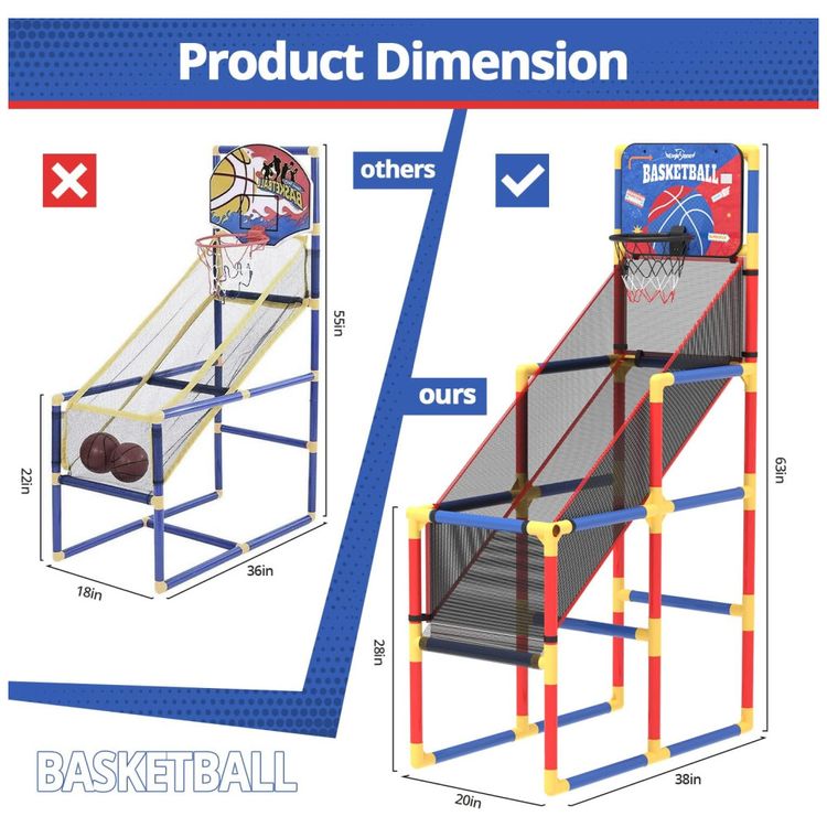 Jogo-de-Basquete-Arcade-Infantil-com-4-Bolas-Placar-Imagem-5