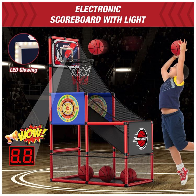 Jogo-de-Basquete-Arcade-Infantil-com-4-Bolas-Placar-Imagem-2