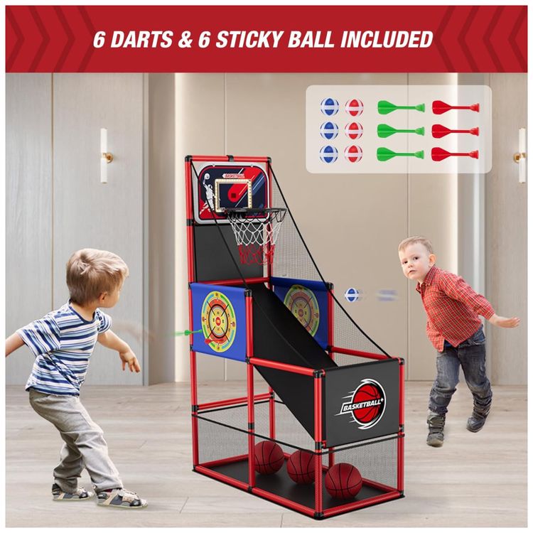 Jogo-de-Basquete-Arcade-Infantil-com-4-Bolas-Placar-Imagem-3