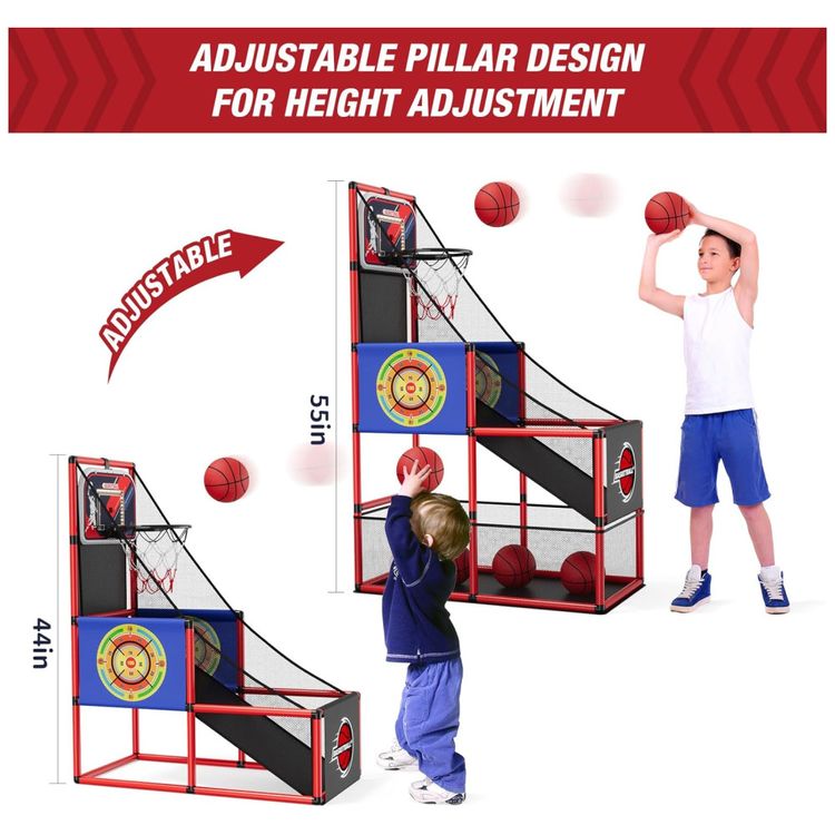 Jogo-de-Basquete-Arcade-Infantil-com-4-Bolas-Placar-Imagem-4