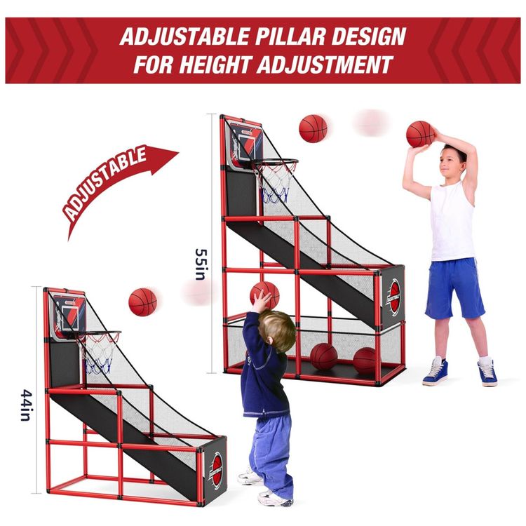 Jogo-de-Basquete-Arcade-Infantil-com-4-Bolas-e-Bomba-de-Ar-Imagem-1