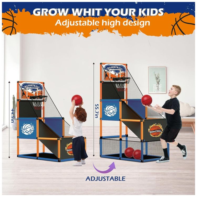 Jogo-de-Basquete-Arcade-Infantil-com-4-Bolas-Placar-Imagem-2