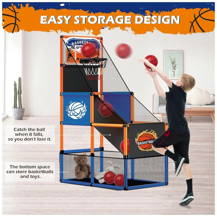 Jogo-de-Basquete-Arcade-Infantil-com-4-Bolas-Placar-Imagem-3