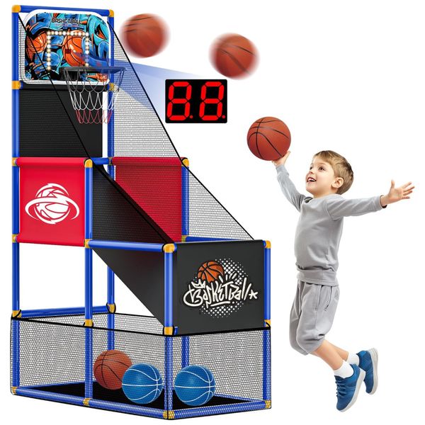 Jogo-de-Basquete-Arcade-Infantil-com-4-Bolas-Placar-Imagem-0