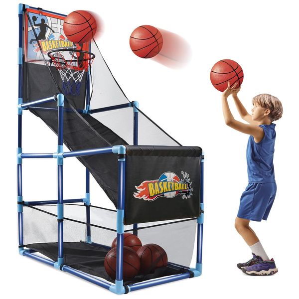 Jogo-de-Basquete-Arcade-Infantil-com-4-Bolas-e-Bomba-de-Ar-Imagem-0