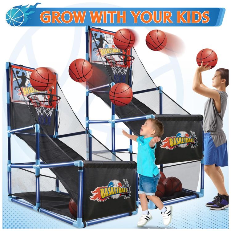 Jogo-de-Basquete-Arcade-Infantil-com-4-Bolas-e-Bomba-de-Ar-Imagem-1