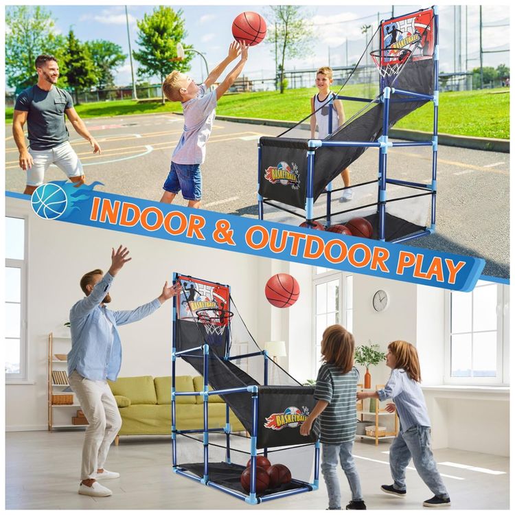 Jogo-de-Basquete-Arcade-Infantil-com-4-Bolas-e-Bomba-de-Ar-Imagem-2