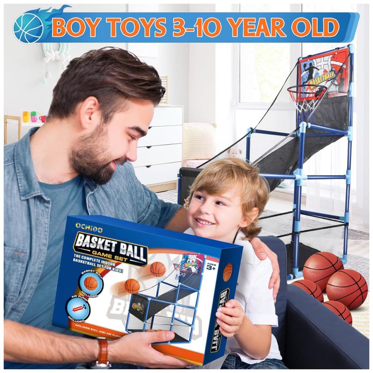Jogo-de-Basquete-Arcade-Infantil-com-4-Bolas-e-Bomba-de-Ar-Imagem-5