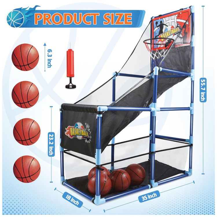 Jogo-de-Basquete-Arcade-Infantil-com-4-Bolas-e-Bomba-de-Ar-Imagem-6