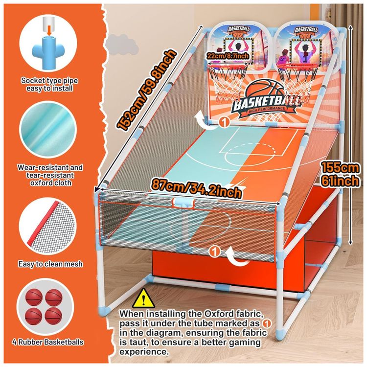 Jogo-de-Basquete-Arcade-Infantil-para-2-Jogadores-com-4-Imagem-2