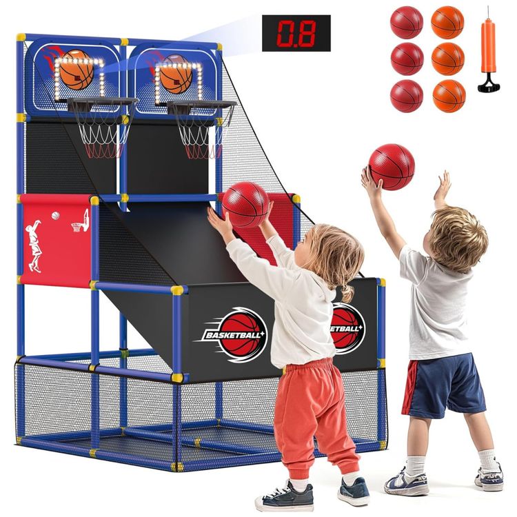 Jogo-de-Basquete-Arcade-Infantil-para-2-Jogadores-com-6-Imagem-0