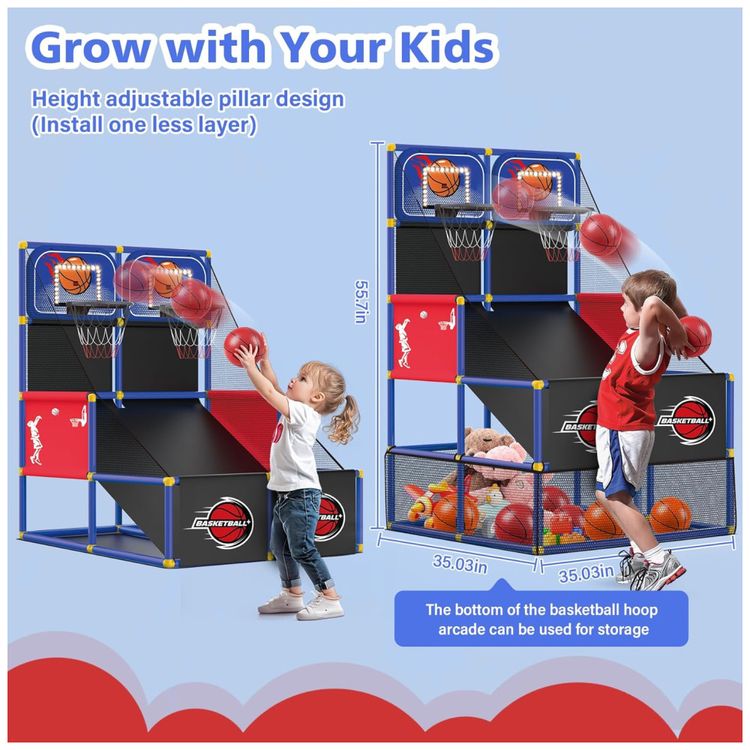 Jogo-de-Basquete-Arcade-Infantil-para-2-Jogadores-com-6-Imagem-6