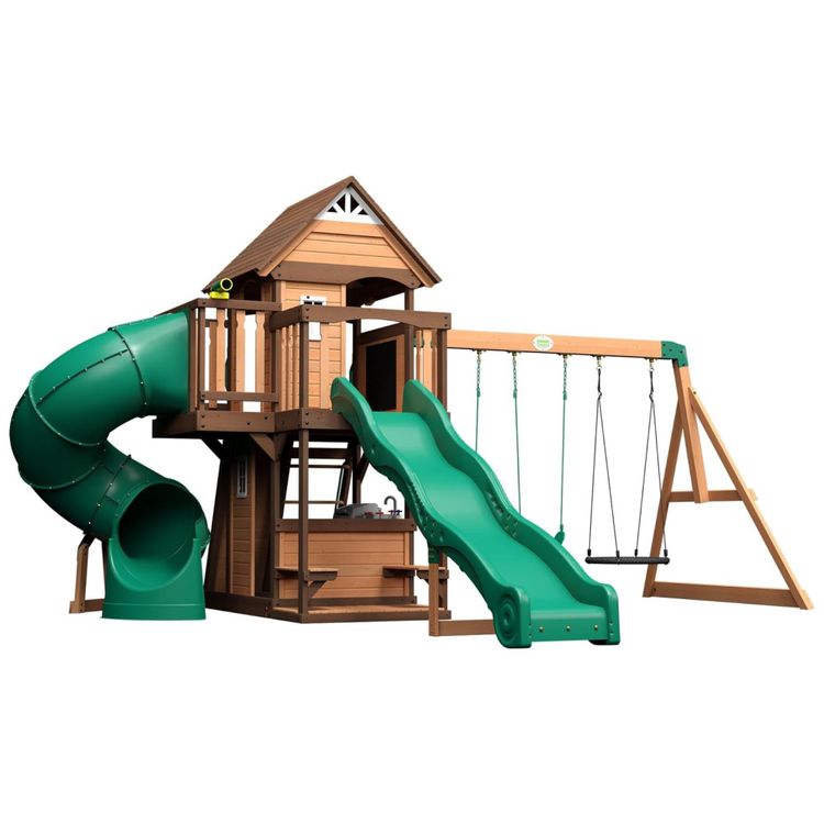 Playground-Infantil-de-Madeira-com-Cozinha-Compacta-Parede-Imagem-0