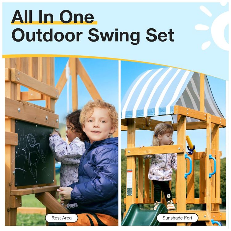 Playground-Infantil-de-Madeira-com-Quadro-Negro-Imagem-3