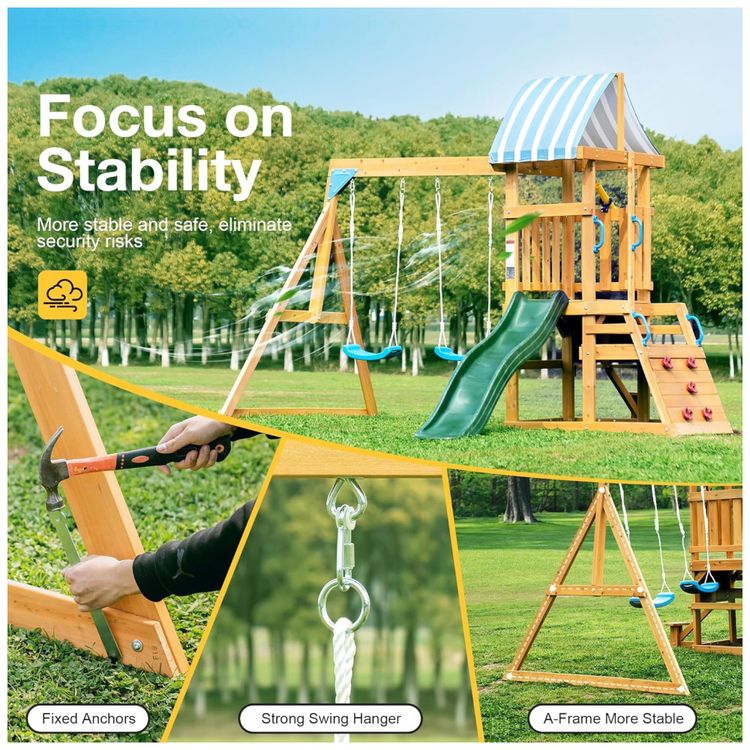 Playground-Infantil-de-Madeira-com-Quadro-Negro-Imagem-4