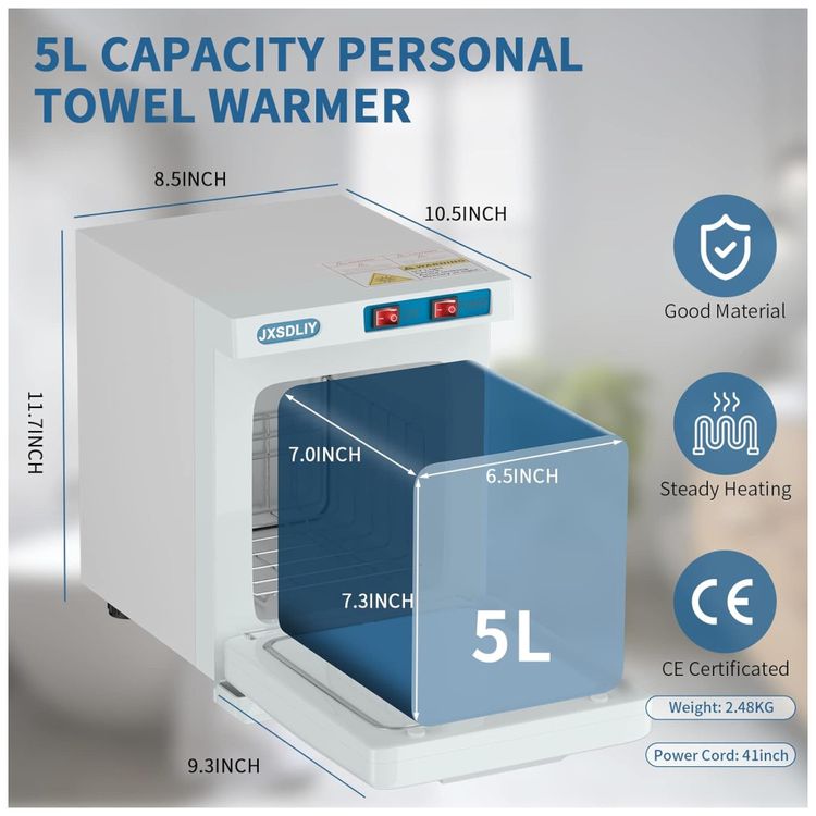 Aquecedor-de-Toalhas-2-em-1-de-5L-para-Spa-Salao-de-Beleza-Imagem-3