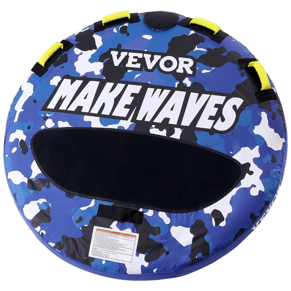 Boia Rebocável para 1 a 2 Pessoas com Capa de Nylon, Alças de EVA e Válvula de Segurança de Velocidade, Vevor, Azul
