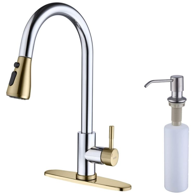 Torneira-Cozinha-com-Dispensador-de-Sabao-Pulverizador-de-Imagem-0