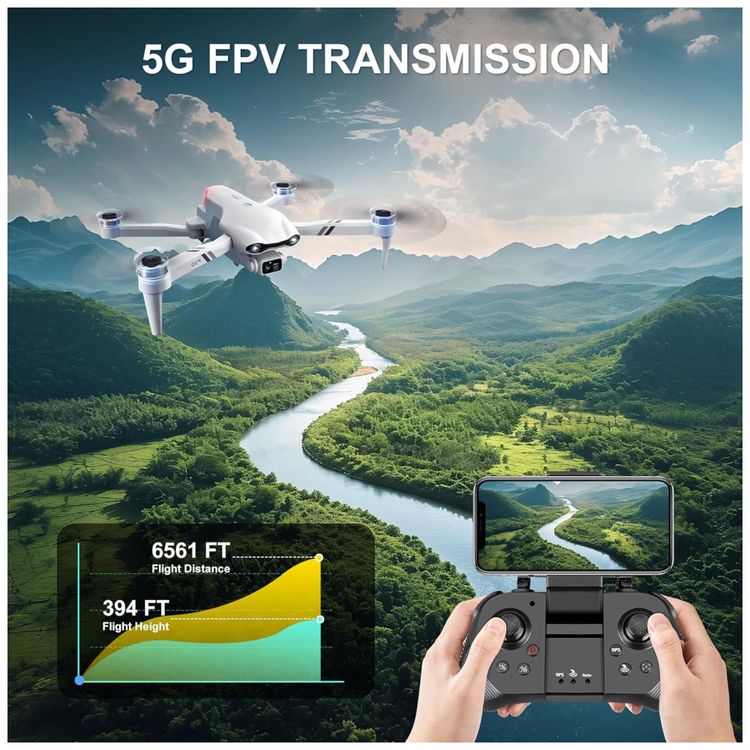 Drone-2K-HD-com-GPS-Motor-Sem-Escova-Transmissao-Wi-Fi-Imagem-4