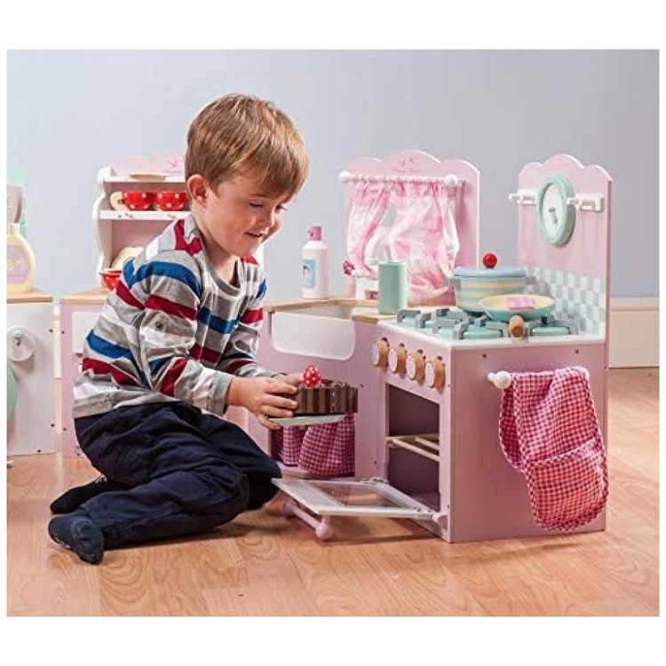 Fogao-e-Forno-de-Brinquedo-Honeybake-Rosa-em-Madeira-Imagem-1