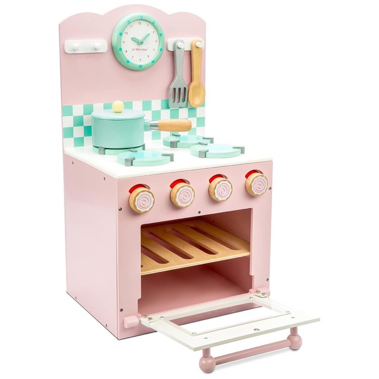 Fogao-e-Forno-de-Brinquedo-Honeybake-Rosa-em-Madeira-Imagem-2