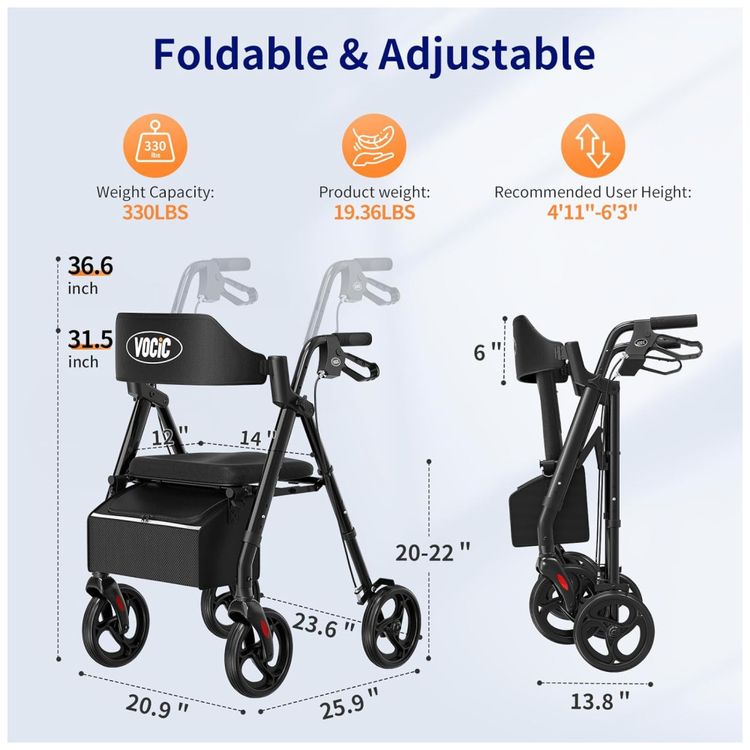 Andador-Dobravel-para-Idoso-com-Assento-Rodas-Grandes-de-Imagem-5