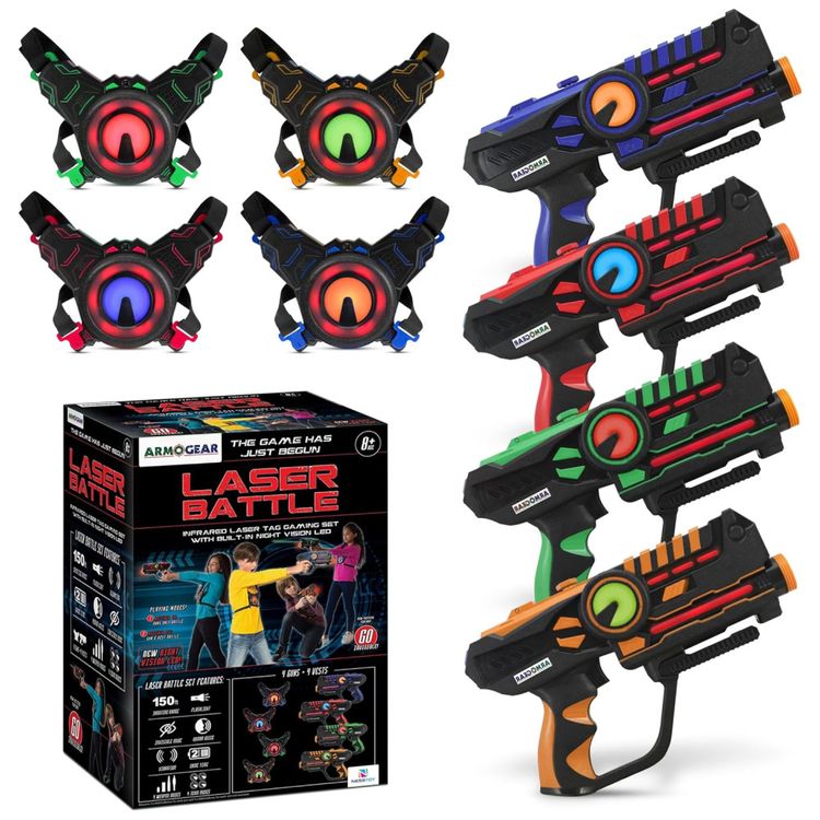 Pitolas-de-Laser-Tag-ArmoGear-com-4-Pecas-Recarrregaveis-e-Imagem-0