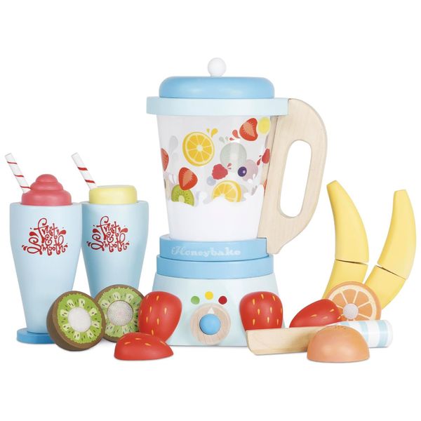 Liquidificador-e-Conjunto-de-Frutas-de-Madeira-Premium-Imagem-0