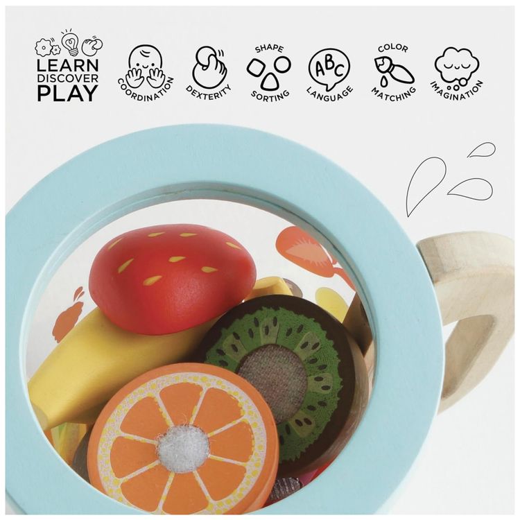 Liquidificador-e-Conjunto-de-Frutas-de-Madeira-Premium-Imagem-4