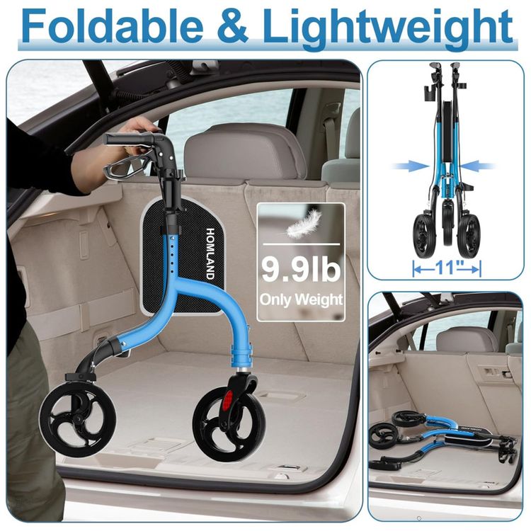 Andador-Dobravel-para-Idosos-de-3-Rodas-com-Suporte-para-Imagem-5