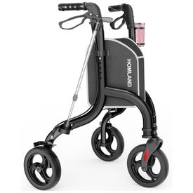 Andador-Dobravel-para-Idosos-de-3-Rodas-com-Suporte-para-Imagem-0