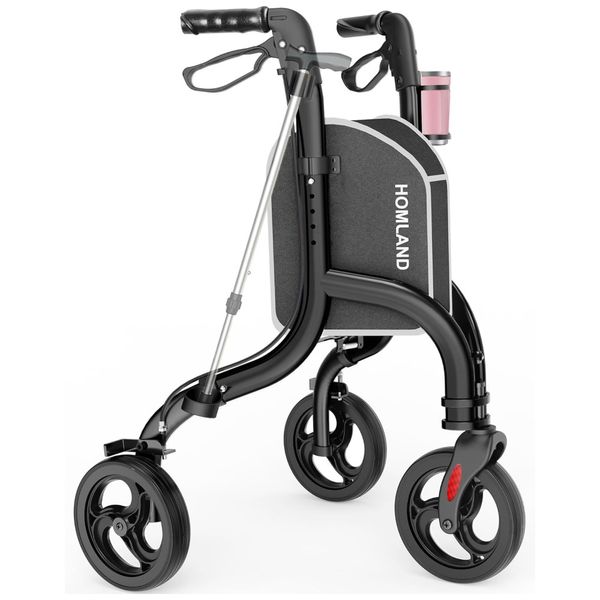 Andador-Dobravel-para-Idosos-de-3-Rodas-com-Suporte-para-Imagem-0
