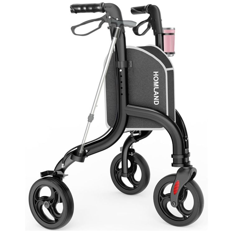 Andador-Dobravel-para-Idosos-de-3-Rodas-com-Suporte-para-Imagem-0