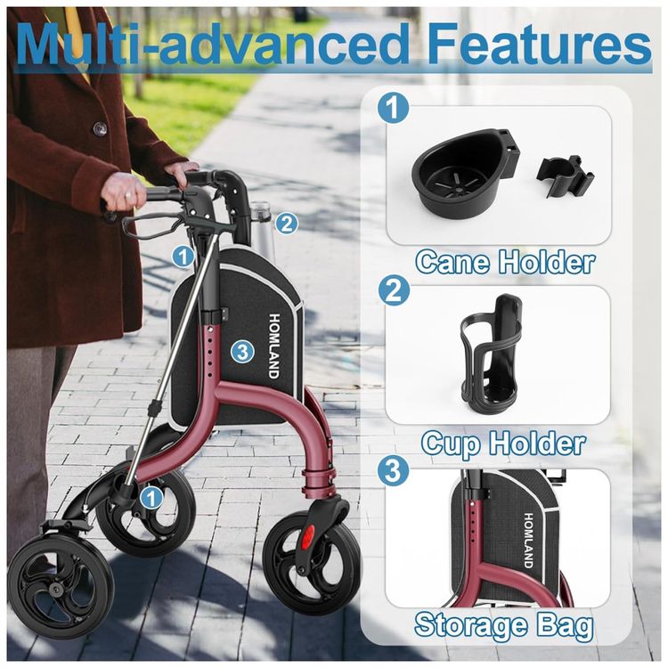 Andador-Dobravel-para-Idosos-de-3-Rodas-com-Suporte-para-Imagem-4