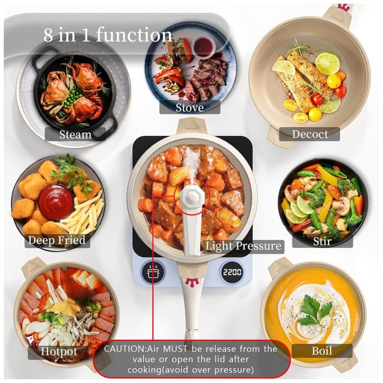 TIBORANG-8-em-1-Frigideiras-Antiaderentes-28-cm-Frigideira-Imagem-1