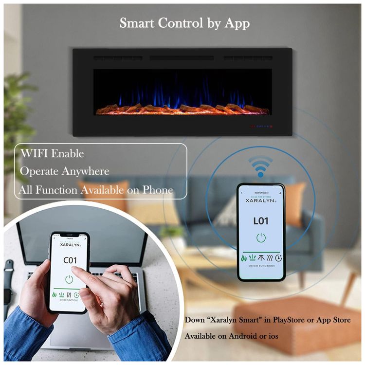 Lareira-Eletrica-Inteligente-de-152-cm-com-Wi-Fi-Embutida-Imagem-1