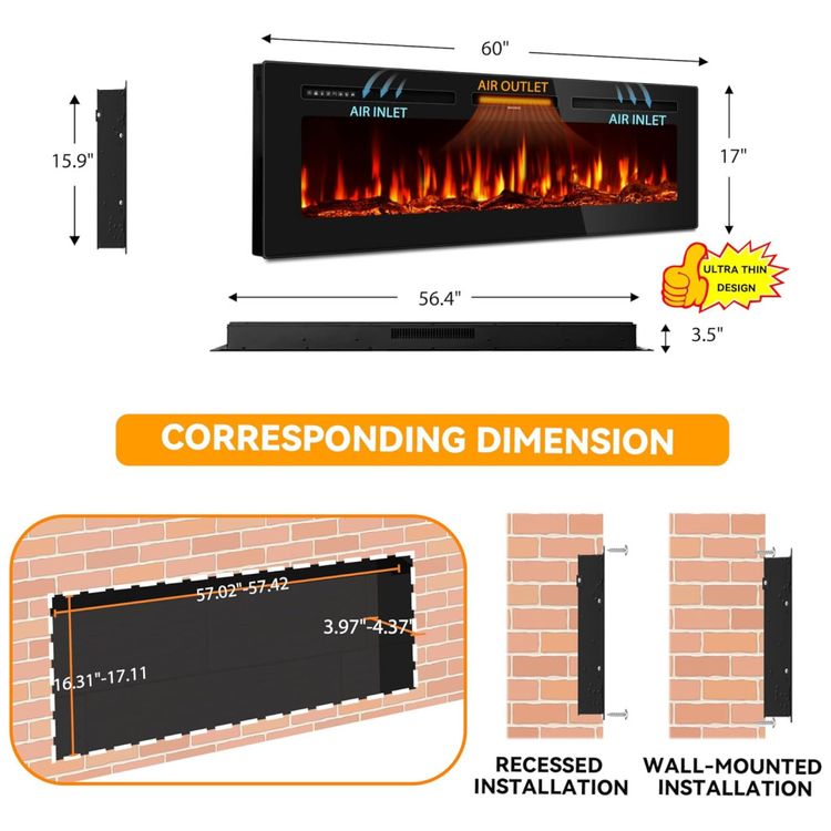 Lareira-Eletrica-de-152-cm-Embutida-ou-de-Parede-Imagem-5