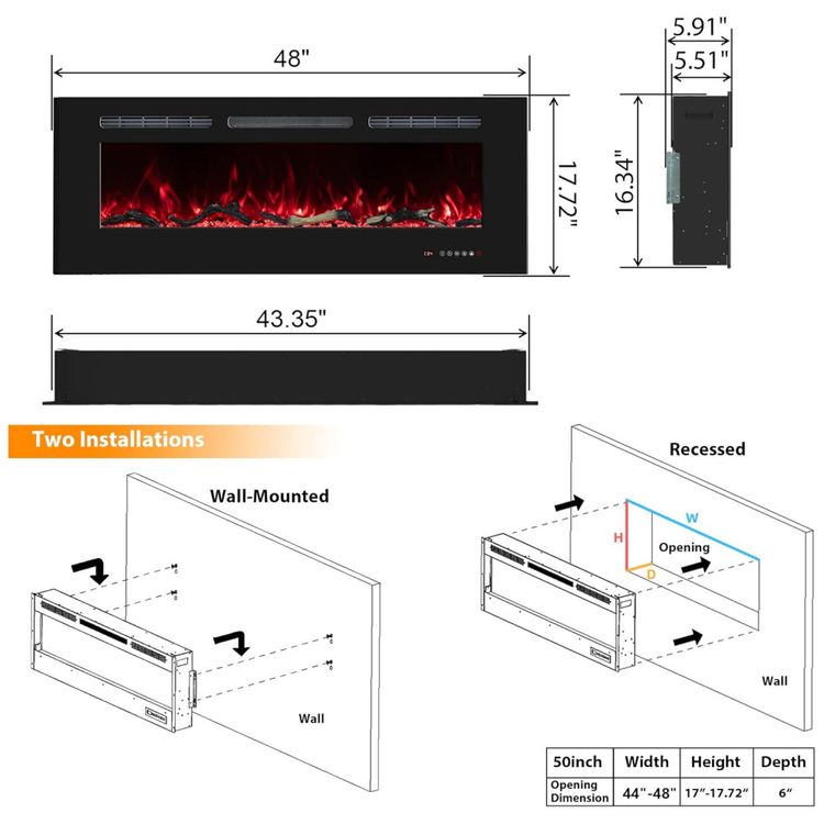 Lareira-Eletrica-de-122-cm-Recessada-na-Parede-e-Montada-Imagem-3