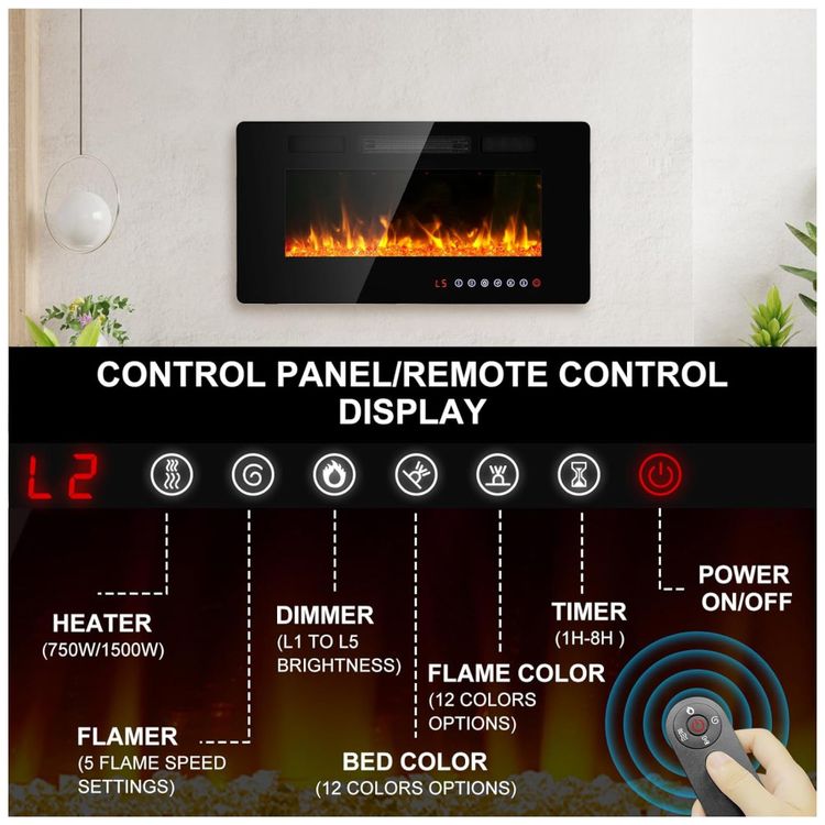 Lareira-Eletrica-BREEZEHEAT-91-cm-Ultra-Fina-Montada-na-Imagem-2