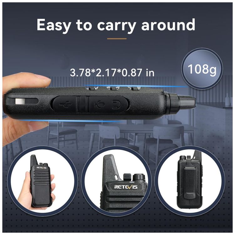 Radio-Comunicador-Walkie-Talkie-Recarregavel-Retevis-RT22-Imagem-1
