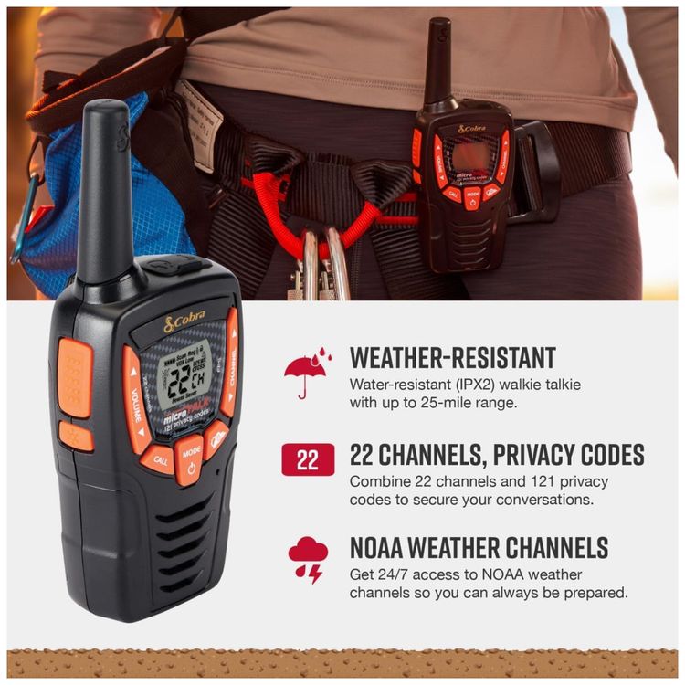 Radio-Comunicador-Walkie-Talkie-Cobra-ACXT390-Recarregavel-Imagem-2
