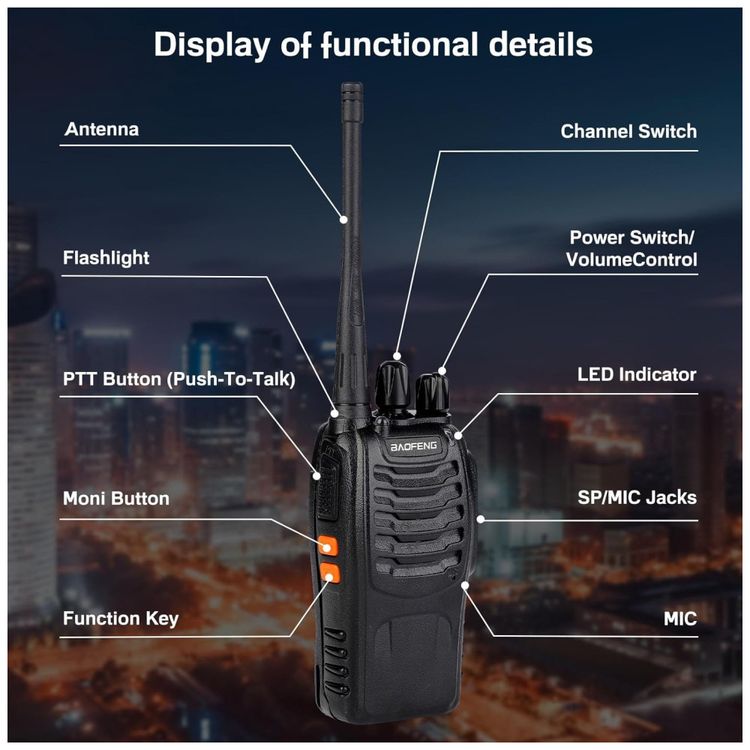 Radio-Comunicador-Walkie-Talkie-Baofeng-888S-Recarregaveis-Imagem-2