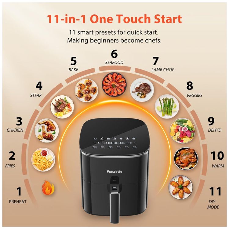 Fritadeira-Air-Fryer-FABULETTA-11-em-1-56L-230°C-Max-Imagem-1