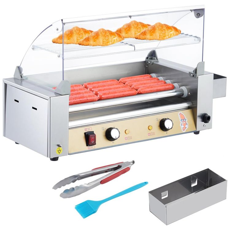 Maquina-de-Salsicha-Hot-Dog-Garvee-Grill-5-rolos-em-aco-Imagem-0
